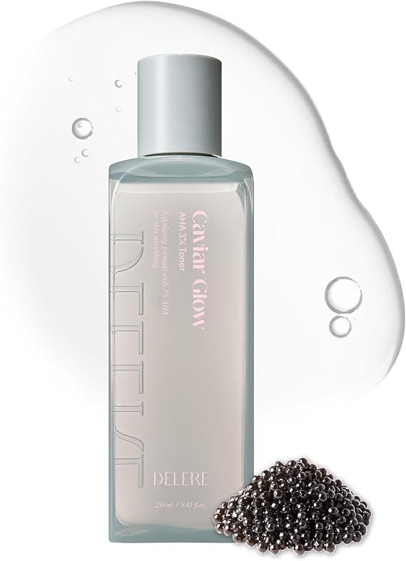 Caviar AHA 3% Glow Toner, Radiance Skin, Collagen Exfoliating Glowing