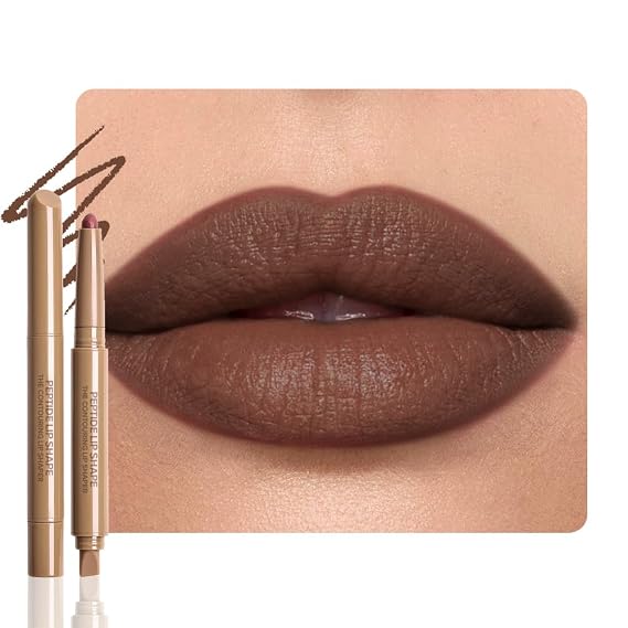 FeiCuiYun Matte Crayon Lip Liner Pencil, Smoky Taupe Lip Liners Lipstick For Women, Plump Creamy Formula With Silicone Smudger for Define Contours & Sculpting Lip, Cruelty-Free, 0.75g/0.026oz