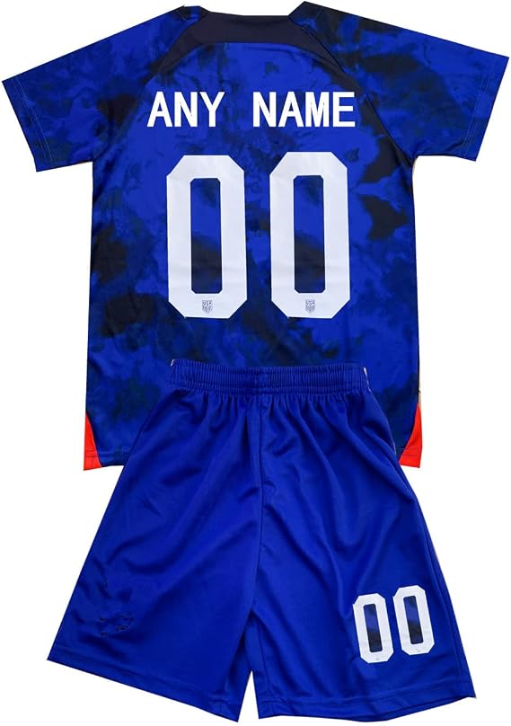 Custom Kids Soccer Jersey Personalized Boys Football Shirt Short Youths Uniforms with Any Name Number Boys/Girls