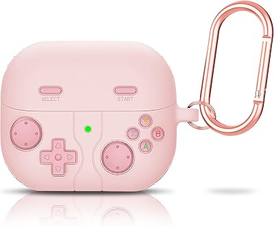 OneNine Compatible with Samsung Galaxy Buds 3 Pro Case, Silicone Case for Samsung Galaxy Buds 33 Pro, Wireless Bluetooth Headphones Protective Case with Keychain, Headphone Accessories Pink