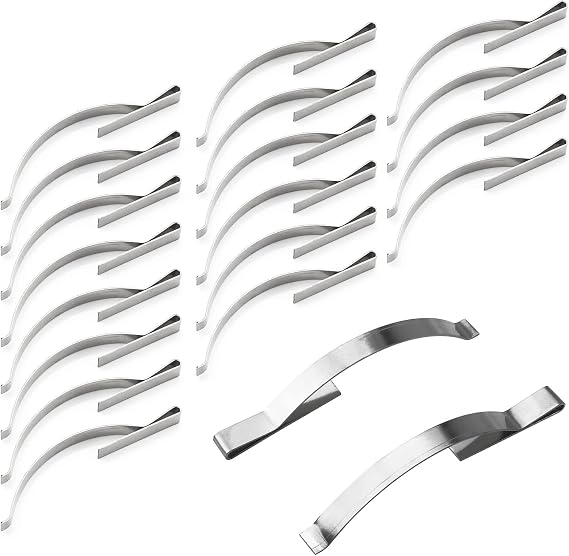 20pcs Stainless Steel Window Screen Tension Spring Corner Clips 0.5x5x56mm Holding Screen Sliding in Aluminum Channel Safely and Securely