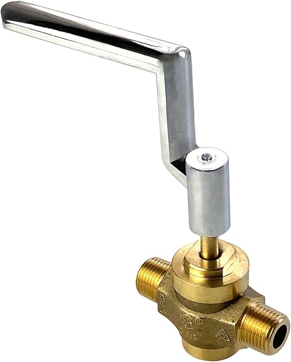 Sunrise Kitchen Supply Gas Burner Ball Valve with Handle for Commercial Wok Range, 1/2" MPT x 1/2" MPT (1 Piece)