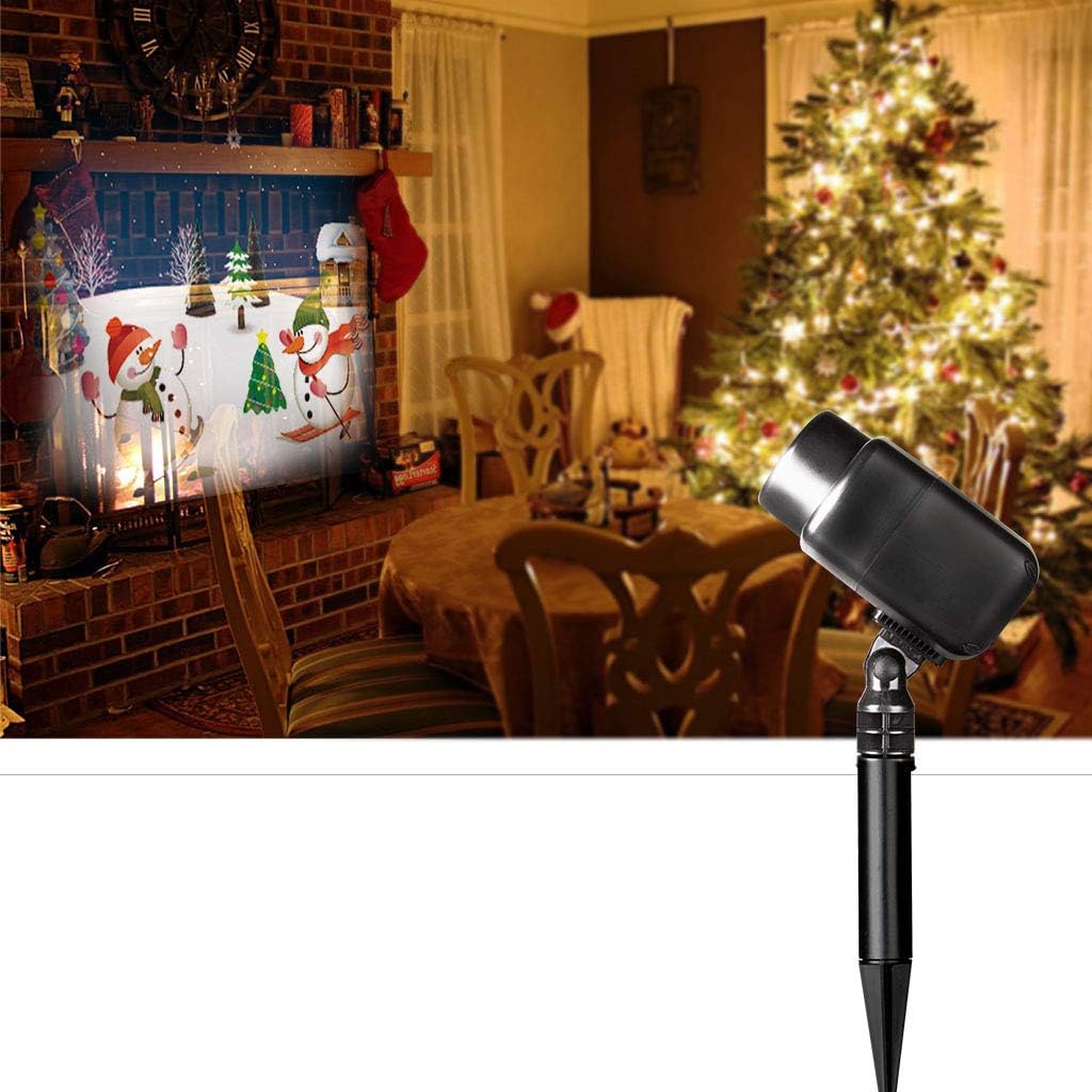 EAMBRITE Christmas Animated Projector Lights with Music Playback Snowman Snowflake Projector Light Decoration for Outdoor Wedding Xmas Holiday Party Decorations