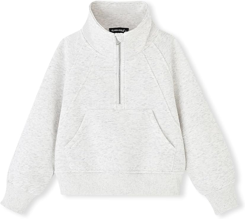ACESTAR Girls Half Zipper Sweatshirts Long Sleeve Zip Up Pullover Tops for Teen Girls kids Mock Neck Sweater 4-14 Years