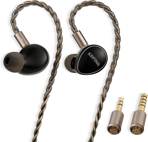 HiFiGo KEFINE Quatio in Ear Monitor, 2DD+2BA Hybrid IEM with 3 Tuning Nozzles, In-Ear Headphones with Removable Cable for Musician Audio Fans