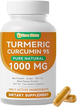 Turmeric Curcumin Supplement, Pure Turmeric Curcumin with 95% Curcuminoids, 1000mg,Non-GMO,120 Capsules (1PCS)
