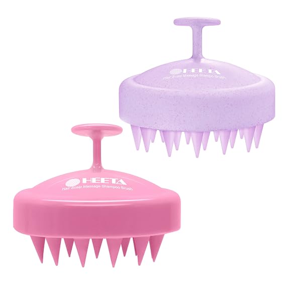 HEETA Scalp Massager for Hair Growth, Soft Silicone Bristles to Remove Dandruff and Relieve Itching Bundle