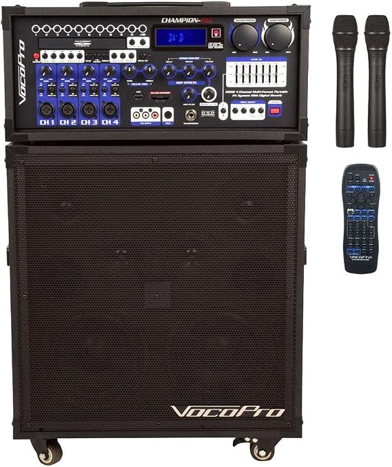 VocoPro 200W 4CH Multi-Format Digital, USB, Black (CHAMPIONREC9)