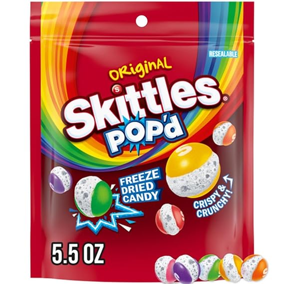 Skittles, POP'd Originals Freeze Dried Candy, Freeze Dried Snacks, 5.5 Ounce
