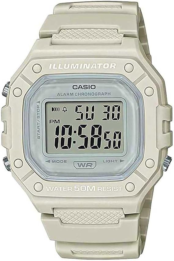 Casio Casio Men's Watch Digital Square Face W-218HC-8AVDF Spring White