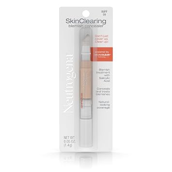 Neutrogena SkinClearing Blemish Concealer Face Makeup with Salicylic Acid Acne Medicine, Non-Comedogenic and Oil-Free Concealer Helps Cover, Treat &amp; Prevent Breakouts, Medium 15,.05 oz