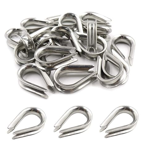 M3 Stainless Steel Thimbles for 1/8" Wire Rope, 50pcs