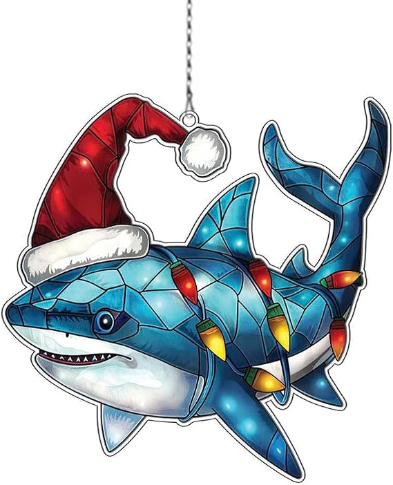 Shark Acrylic Ornament Gift for Shark Lovers Christmas Tree Decor | Shark ornament, durable acrylic, Christmas tree decor