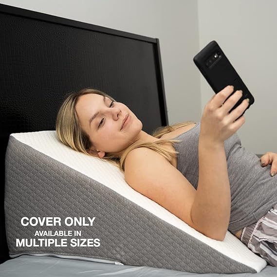 Kolbs Wedge Pillow Cover | Chic Jacquard Cover Bed Wedge Pillow Case | Wedge Pillow Case Cover ONLY, Multiple Size Options (Fits 7-8 Inch Wedges)...