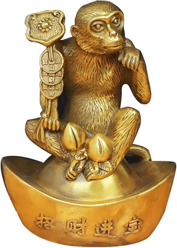 Statue Sculpture Brass Monkey Decoration Brass Lucky Zodiac Monkey Decoration Living Room Home Shop Mascot Decoration Figurine Home Decor