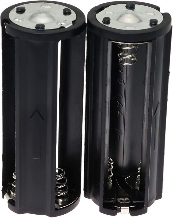 E-outstanding AAA Battery Holder 2PCS Black Cylindrical 3x1.5V AAA Plastic Battery Storage Adapter Case Box for Flashlight Lamp RC (Dia 0.85 inch)