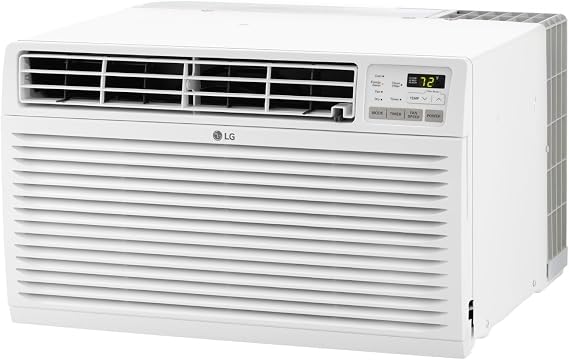 LG 9,800 BTU Through the Wall Air Conditioner, 230/208V, Cools up to 440 Sq. Ft. for Bedroom, Living Room, Apartment,, with Remote, 3 Cool & Fan Speeds, Wall AC Unit, White