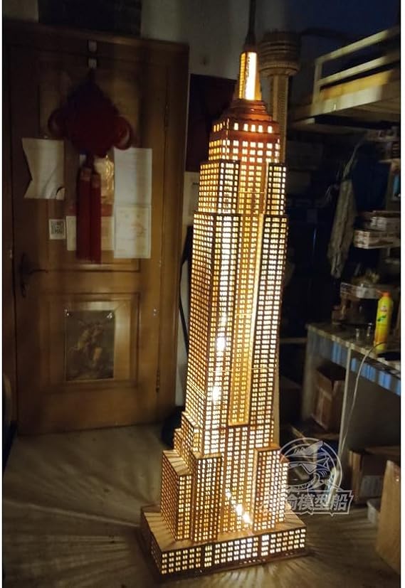 MRY-SFW Chuanyu CY726 Large 1/200 NY Skyscraper Architectural Model Wooden DIY Kit Height 2.2m