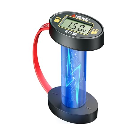ANENG BT138 Battery Tester for AAA,AA,C,D,9V,F,6F22,1.5V/3V Button Cells | Portable Universal Battery Detector with LCD Display,Voltage Power Checker and Compact Design for Home and Travel