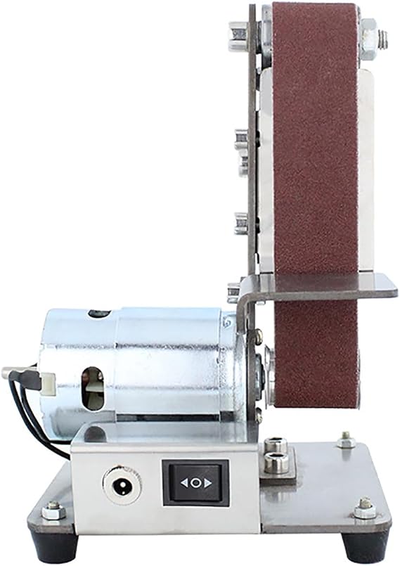 Mini Belt Sander, Electric Sander with 10 Pieces of Sanding Belts, 775motor Polishing Machine, 4500-9000r/min, 45 Angle Adjustable, Suitable for Grinding Tools Such As Metal, Wood, Aluminum