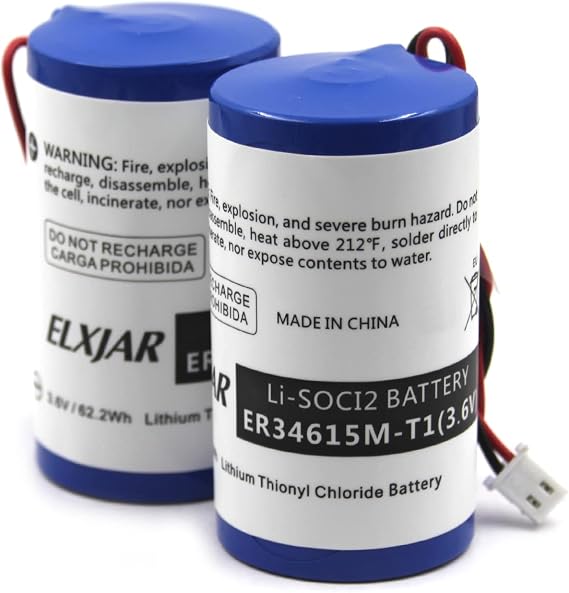 (2-Pack) 3.6V 14000mAh ER34615M Battery for Visonic MCS-710 | Fits MCS-720, MCS-730, MCS730AC, Powermax Pro, 0-9912-K and 3813002 compatible wireless sirens.
