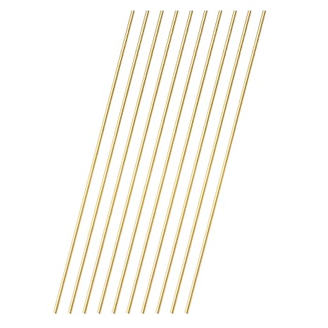 10 Pcs 2.2 mm Dia Brass Rod 6" Length Solid H62 Brass Round Bar for Models, Crafts, Repairs, Electrical