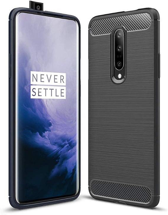 GAPlus OnePlus 7 Pro Case - Ultra Slim Carbon Fibre Shockproof Bumper Case Cover For OnePlus 7 Pro (OnePlus 7 Pro 6.67") Black