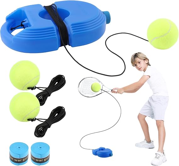 Tennis Trainer Rebound Ball with 3 String Balls,Solo Tennis Training Equipment for Beginners,Tennis Training Tool Rebound Tennis Trainer for Self Practice Tennis Training Tool