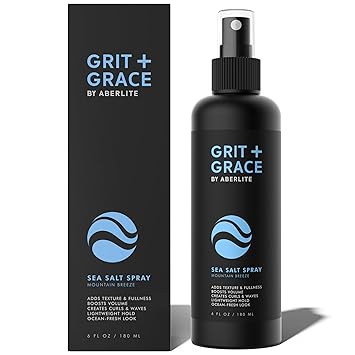 Aberlite Grit+Grace Sea Salt Spray for Men & Women Beach Look - Hair Texture Styling Product for Beach Waves - Curly & Wavy Hair Texture Spray 6 FL OZ