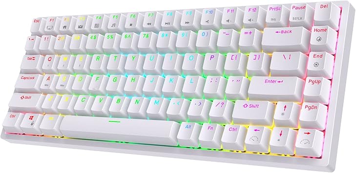 RK ROYAL KLUDGE RK84 Wireless RGB 75% Triple Mode BT5.0/2.4G/USB-C Hot Swappable Mechanical Keyboard, 84 Keys Wireless Gaming Keyboard w/High-Capacity Battery, Clicky Blue Switch