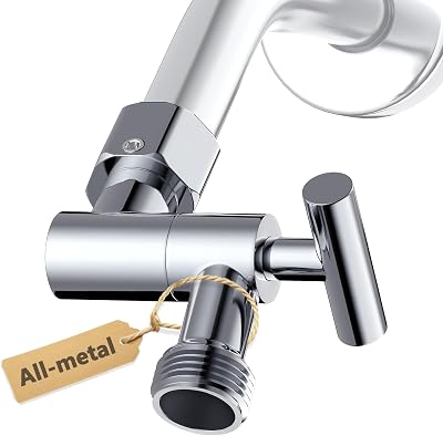 YDmeet All Metal Shower Head Adapter, 360 Adjustable Shower Head Extension Arm Connector for Shower Heads- Chrome