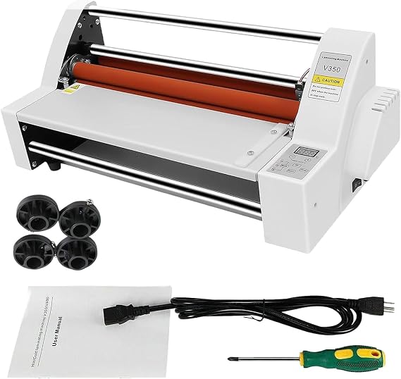 13.7" Hot Cold Roll Laminator, Single/Dual Sided Laminating Machine, Document Paper Photo Laminator for School Office Commercial Use