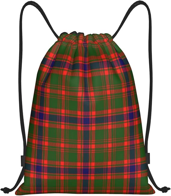 Drawstring Backpack String Bag Selkirk Tartan Sackpack for Sports Gym Smal