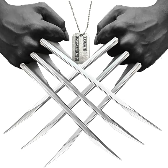 Plastic Wolf Claws Set for Adults, Logan & X-23 Metal-Like Ninja Weapon Cosplay Props for Halloween,Cosplay Party