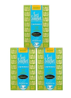 BOH Seri Songket Lime & Ginger Black Tea Bags - Citrus-Infused Malaysian Tea with Natural Caffeine - Refreshing & Aromatic Blend - Hot or Iced - Individually Wrapped Sachets - 60 Tea Bags