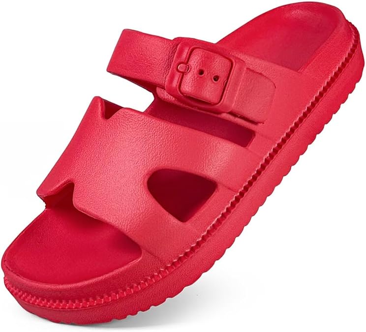 Cubufly Kids Slide Sandals Girls Boys Buckle Adjustable Slipper Slip On Water Sandal