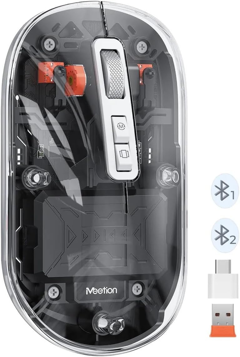 Meetion | BTM005 | Saydam Ofis Mouse | 2.4G Kablosuz  Çift Bluetooth | Sessiz Tıklama | 2400 DPI Siyah