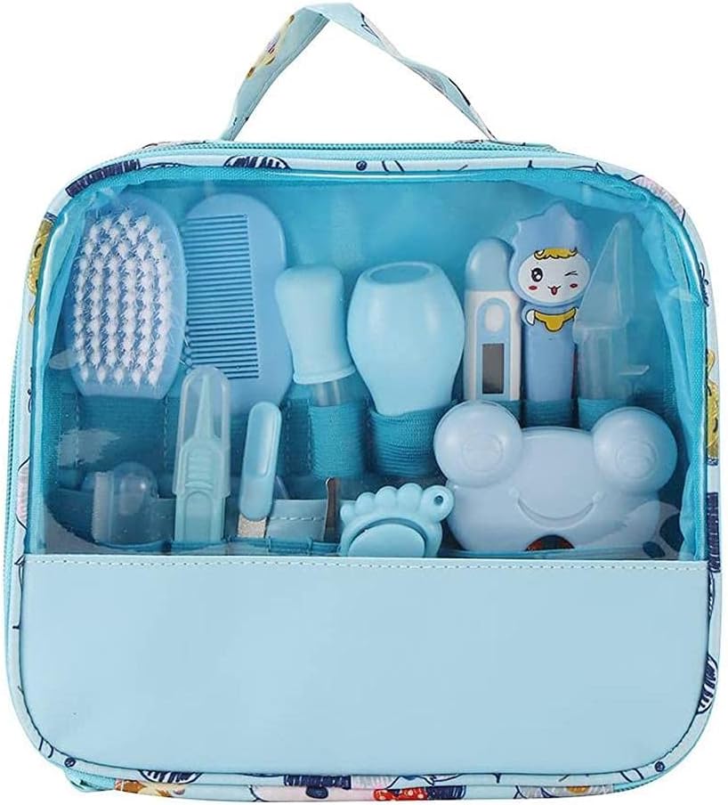 XIONGQI Baby Care Set, 13 PiecesSet, Newborn Baby Health Set, Baby Nail Clippers, Scissors, Hair Comb Brush, Nose Cleaner, Safety for Infant Care