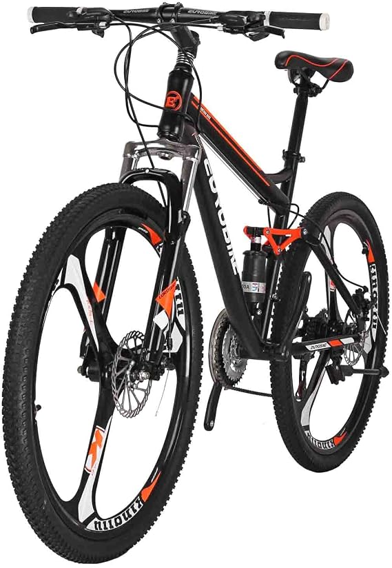 EUROBIKE 27.5" Mountain Bike,21 Speed Full Suspension Mountain Bike,Adult MTB Bicycle with Disc Brake Orange