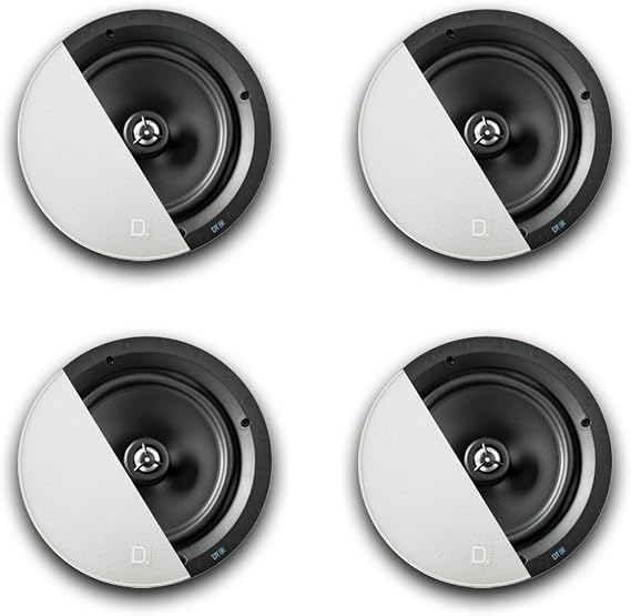 Definitive Technology DT Series DT8R 8" in-Ceiling Speakers | 4 Speakers | 8 Woofer | 1" Aluminum Swivel Tweeter | Paintable Grille Perfect for Multi-Room and Home Theater | 2 Pairs of Speakers