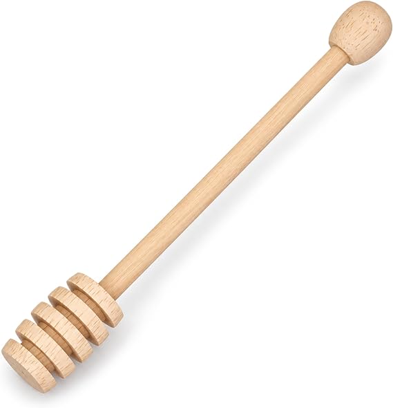 KitchenCraft Honey Dipper, Smooth Wood, 16 cm