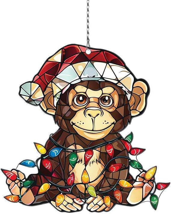 Monkey Acrylic Ornaments Suncatcher Women Gifts Christmas Decor