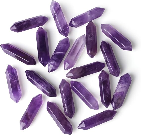 ZHIYUXI Amethyst Crystal Wands Amethyst Stone Purple Crystal Gemstones | Crystals Bulk Set Healing Stones for Meditation, Reiki Therapy, Home Decor, Gifts for Spiritual Wellness 10 Pcs