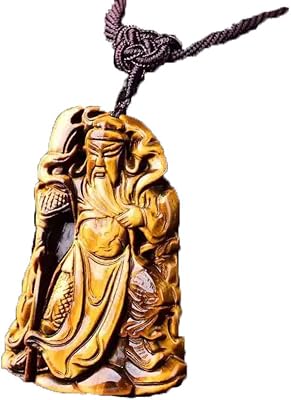 Tiger Eye Stone Guan Gong Pendant Mens Domineering Light Tiger Eyes Stone Guan Erye Necklace Pendant Wucai Shen Yu Pendant