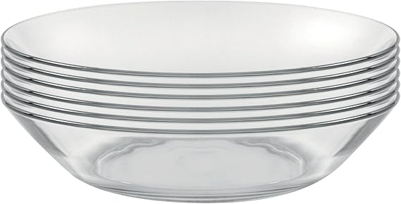Duralex Made In France Lys 8.25 Inch Clear Calotte Soup Plate, Set of 6