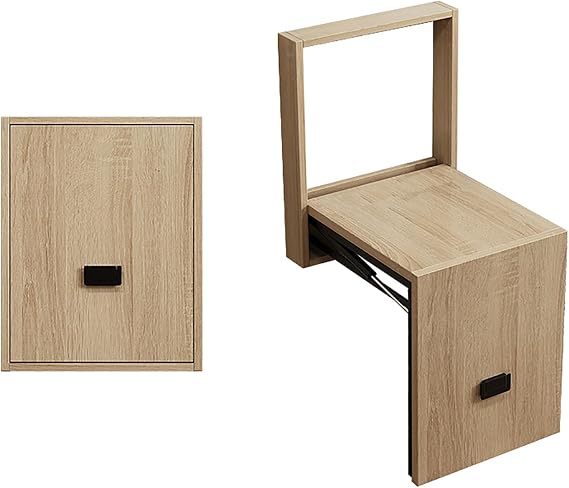 Wall Mounted Entryway Shoe Bench Seat, Wood Folding Stool Chair Invisible Shoe Changing Stool, Space Saving Bathroom Seating, Fold Down and Up Shoe Bench on The Wall(31x28x39cm(12x11x16in), Walnut)