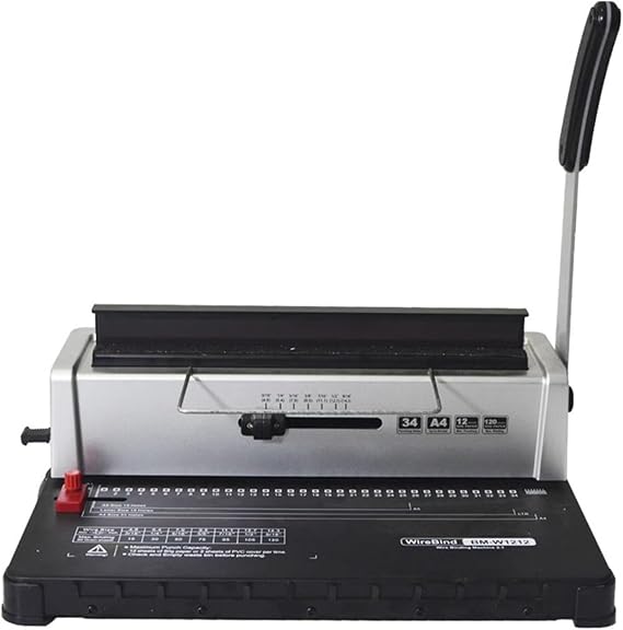 Binding Machine, Coil Spiral Binding Machine Manual Binding Machine 34 Hole Binding 120 Sheet Punch Binder Adjustable Coil Binding Spine School, Corporate, Home