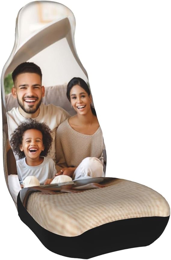 Custom Car Seat Covers for Front Seats Personalized Image Text Logo Nonslip Seat Protector Case Elastic Easy Install Universal Auto Interior Cover for Cars Trucks Van Sedan SUV