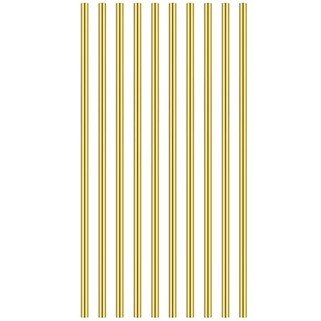 10 Pieces 12 inches 1/8 inch Brass Round Rods, Favordrory Brass Rods Lathe Bar Stock, 1/8 inch in Diameter 12 inches in Length