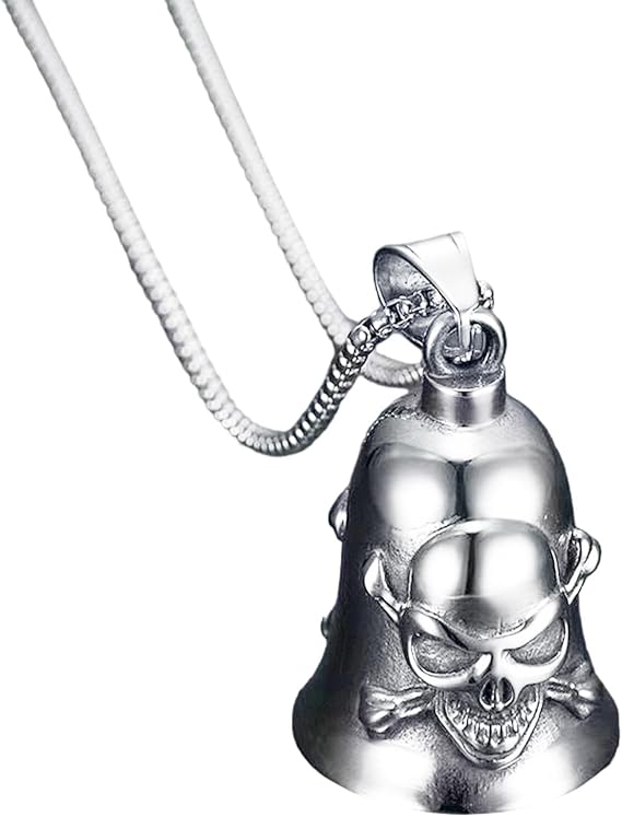 Guardian Bell Motorcycle - Versatile Skull Gremlin Bell with Necklace | Hip Hop Bike Bell for Biker Motorcycle Guardian Bell for Bags, Bicycles